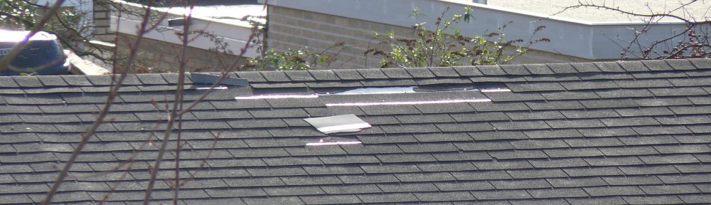 Dak met storm schade